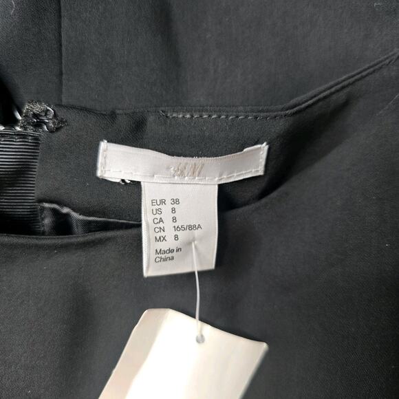 HM A-Line Black Defined Waist Lined Dress New Size US 8 - Picture 6 of 12